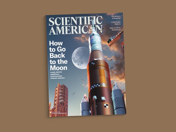 Cover of the October 2024 issue of Scientific American against a brown background